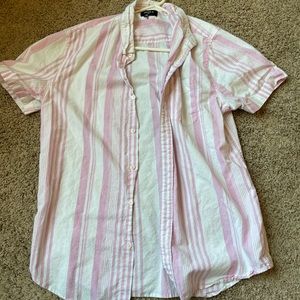 Men’s Pink Short Sleeve Button Shirt